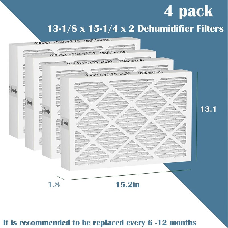 DAODEFUL PN07126 MERV-13 Dehumidifier Filter Replacement Compatible with Sanidry Sedona (15.2"x13.1"x1.8") - Used for Basement, 4 Pack 6-Month Cycle - Image 4